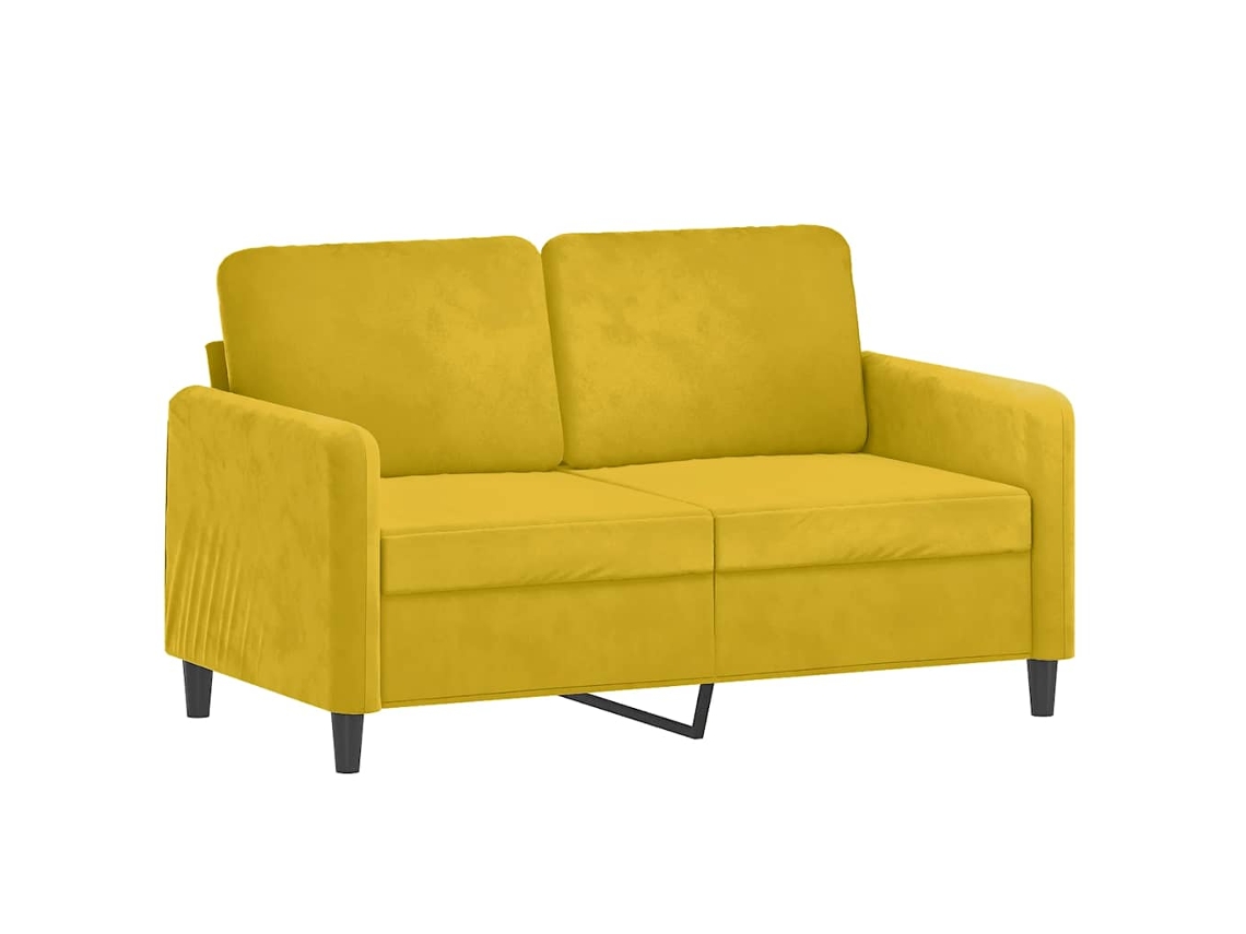 3 Pcs Conjunto de Sofás com Almofadas Veludo Amarelo SYFAX