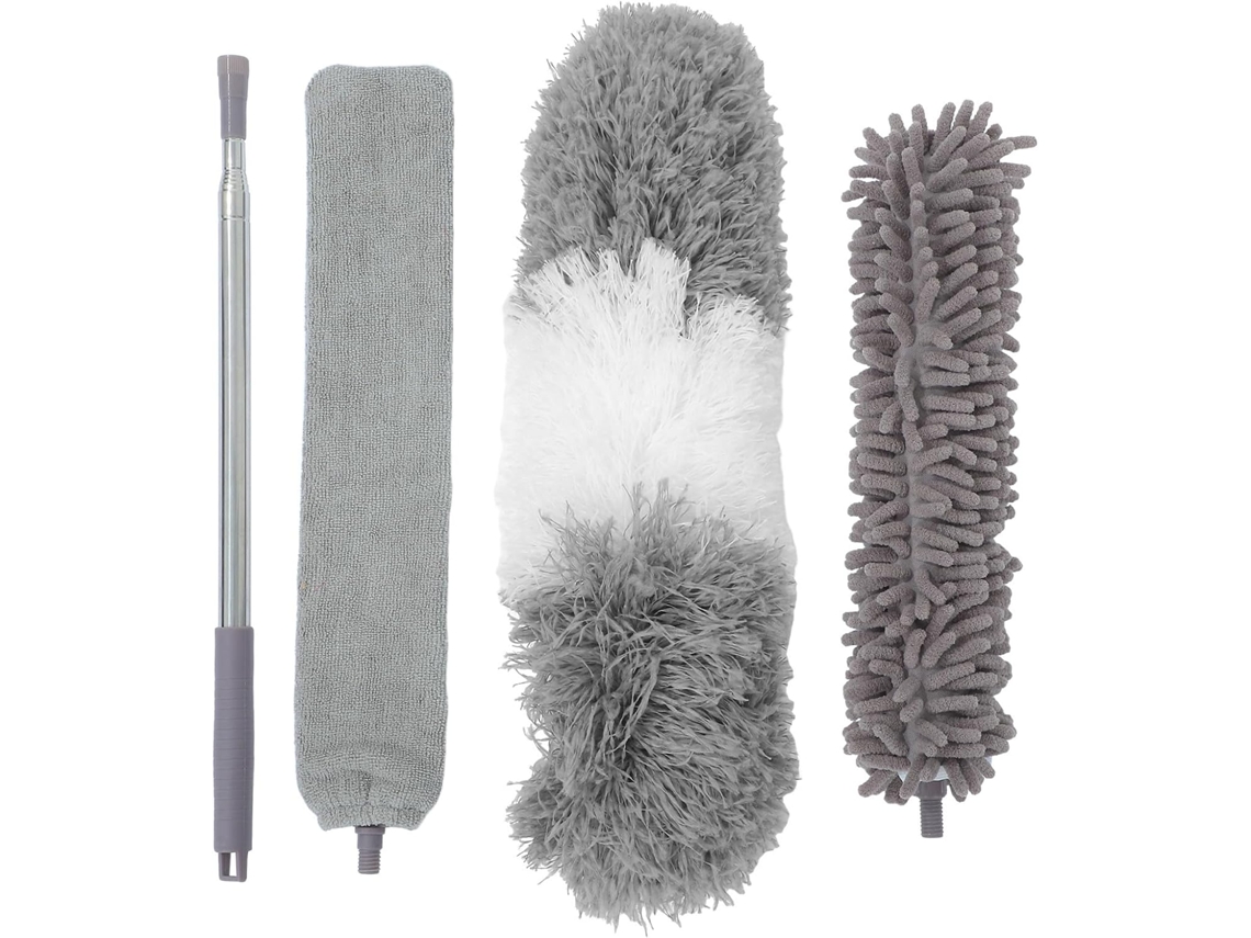 Conjunto De 1 Espanador Microfibra Com Cabo Extensível 254cm 100 Polegadas Espanadores Para Limpeza Tetos, Ventiladores