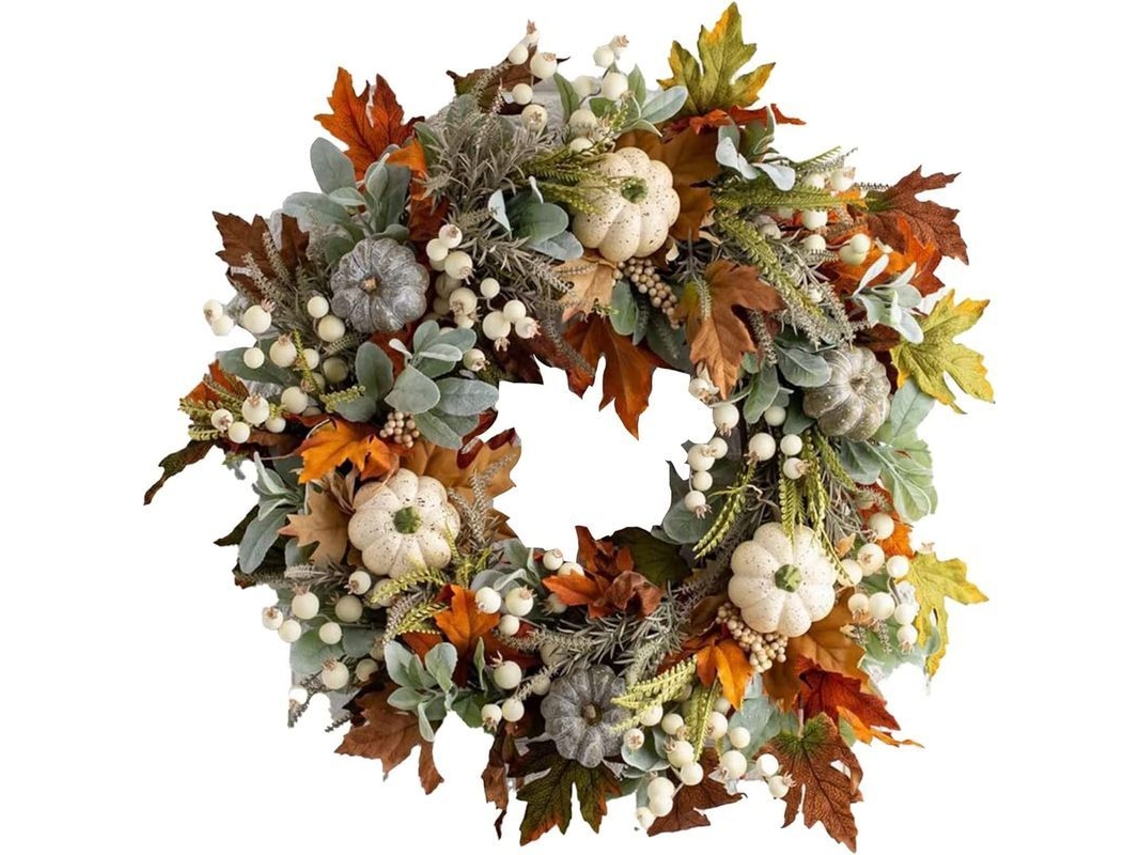 Guirlanda Artificial de Folhas de Maple, Abóbora e Frutos Silvestres 40cm S/MARCA
