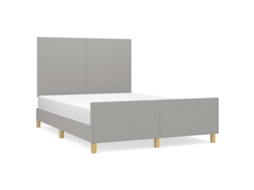 Bed Frame With Headboard, Bed Frames With Headboards Vidaxl Cinzeto Tecido (140 X 200 Cm)