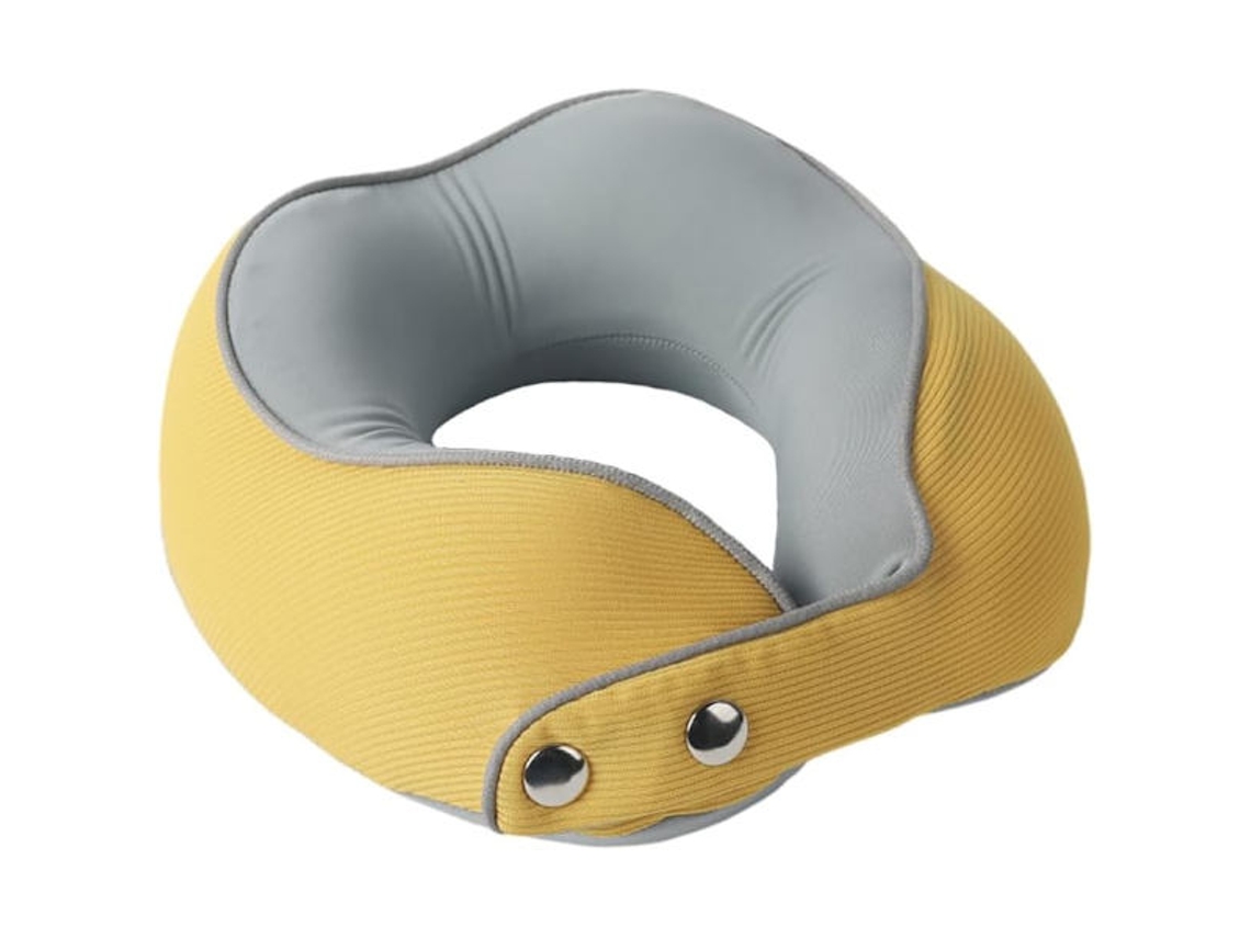 Travesseiro Cervical Portátil Em Espuma Viscoelástica Formato U Para Viagens, Apoio De Cabeça 360° Para Crianças, Amarelo