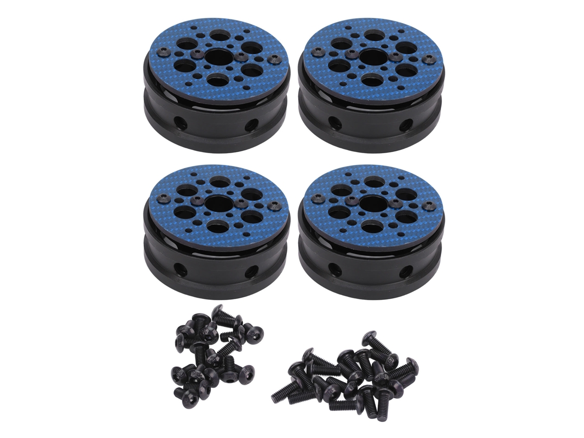 4 Pneus De Carro Rc 1.9 Polegada Aro De Fibra De Carbono Leve Para Veículo Controle Remoto 1/10 Azul