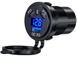 Carregador Veicular De 45w Com Carregamento Rápido Qc3.0 Tipo-c E 18w