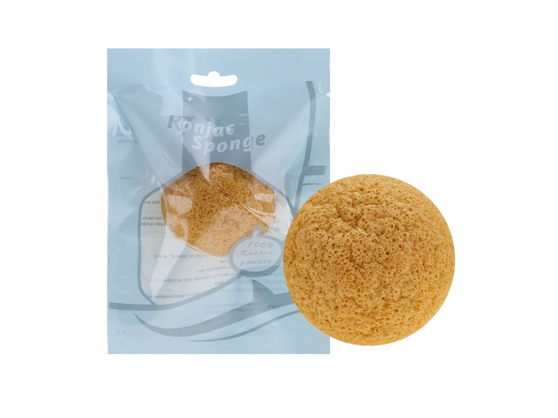 Esponja Konjac Natural Semi-circular Limpeza Facial Cuidado Pele