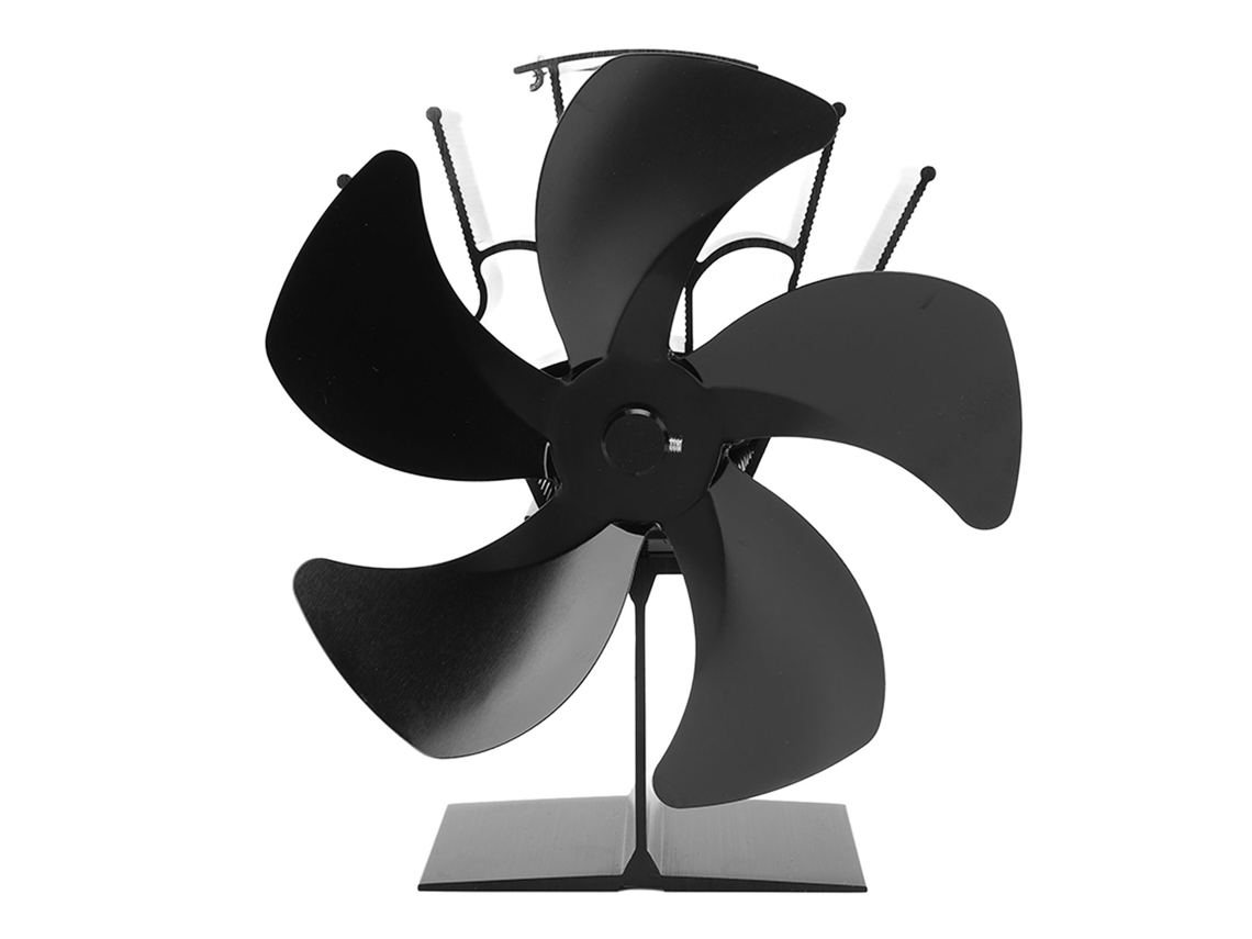 Ventilador Térmico Lareira 5 Lâminas Auto Gerador Preto