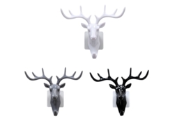Ganchos De Parede Em Forma De Chifre De Veado, Decoração Retrô Criativa Para Casa, Branco E Cinza)