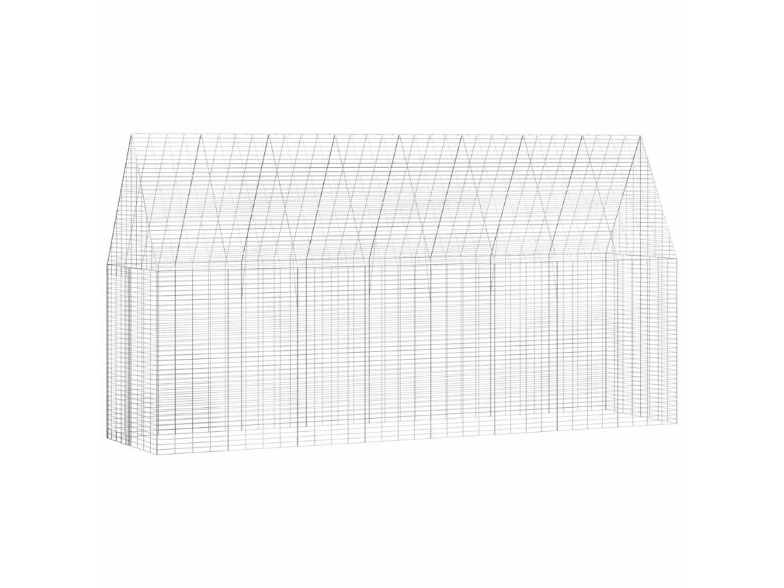 Vidaxl Gaiola Para Coelhos Prateado 400 X 100 X 210 Cm Aço Galvanizado