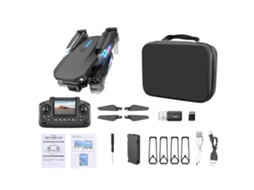 Drone Mali com câmeras duplas de 480p, controle remoto duplo, 2.4g, 4 canais, luzes de LED, modo de cabeça única para iniciantes. Meninos Meninas Preto