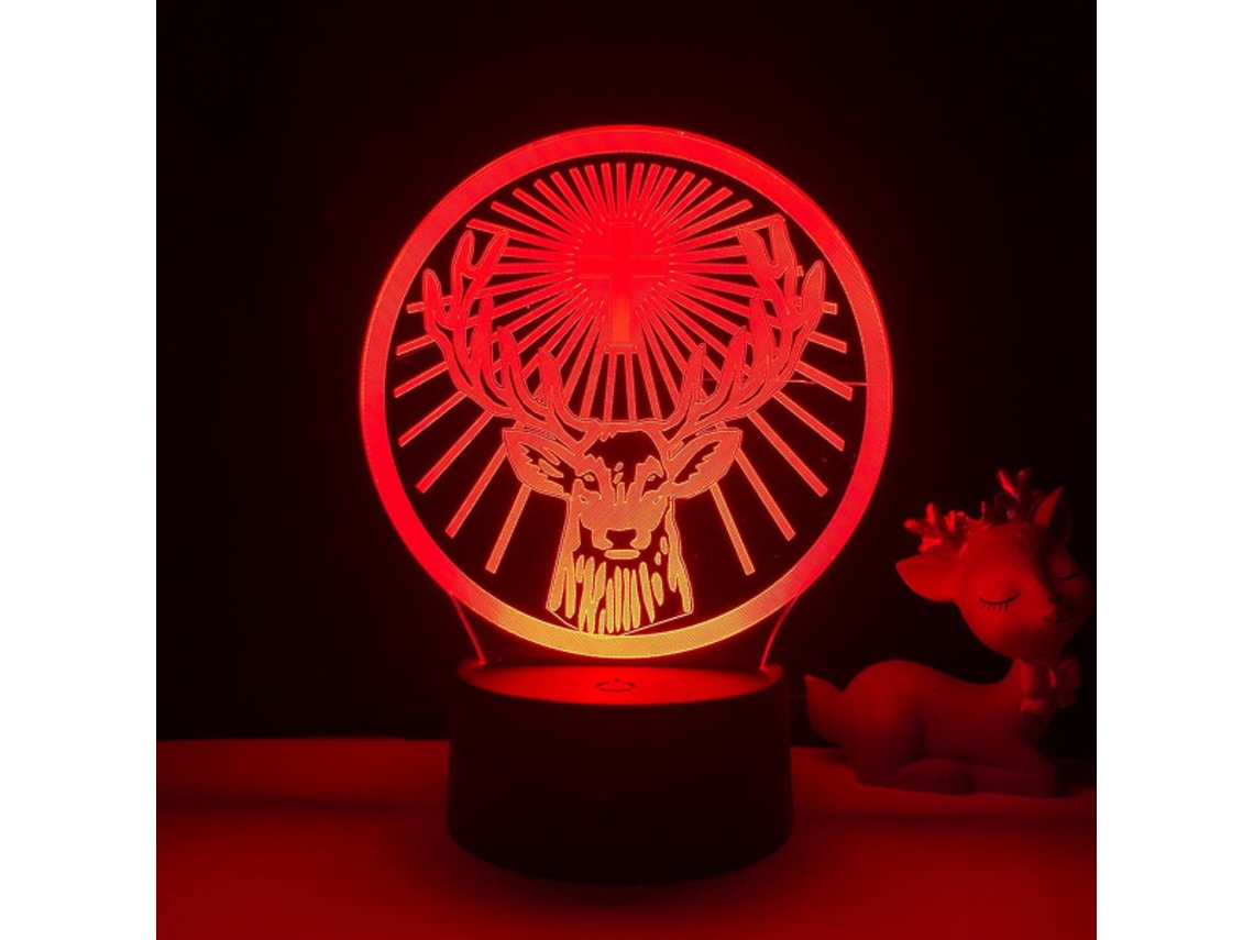 Luminária Noturna Led 3d, 16 Cores, Acabamento Preto, Tema De Decorativo, Comando Remoto, Aplicação Doméstica Versátil Em Diferentes Espaços