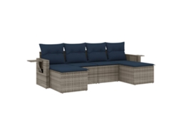 Conjunto de Sofá de Jardim, 6 Peças, Almofadas, Rattan Cinza MAISON EXCLUSIVE