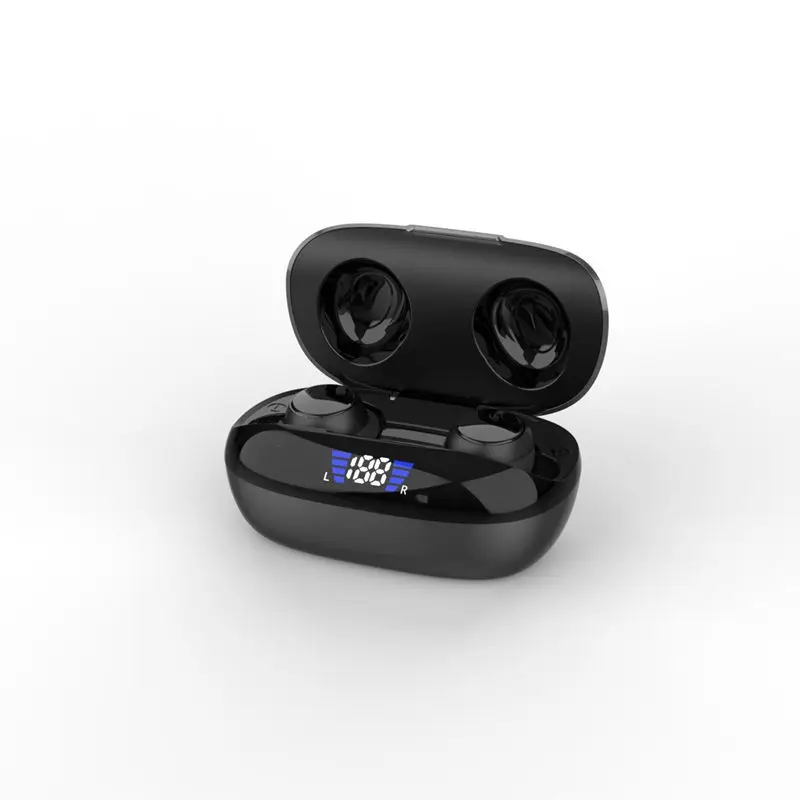 (preto) Fones De Ouvido Bluetooth Intra-auriculares Sem Fio Esportivos Com Cancelamento De Ruído De 5,3"