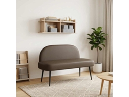 Vidaxl Banco Estofado Com Encosto Cinzento 110 X 60 X 76 Cm