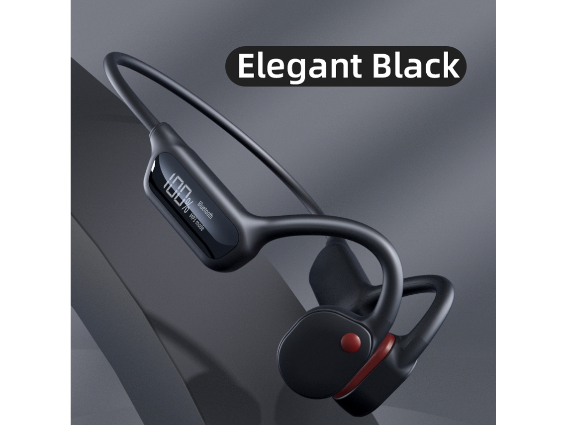 Fones de Ouvido MDUG Bluetooth, condução óssea, subwoofer, à prova d'água, preto