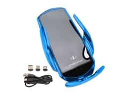 Suporte de Carregador Sem Fio para Carro com Sensor Inteligente e Carregamento Rápido 15W Azul MARCA