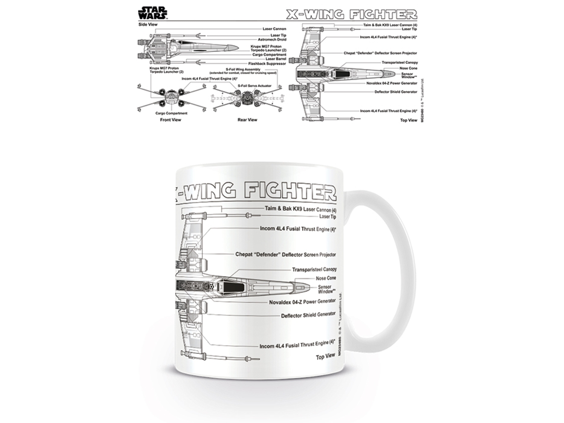 Star Wars Esboço Do X Wing Fighter Caneca Jortmrd