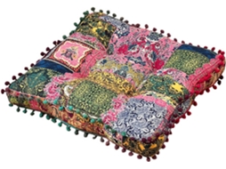 Almofada Para Cadeira De Jantar Estilo Boêmio, 40x40 Cm, Com Pompons Macia E Confortável, Com Estampa Floral Quadrada