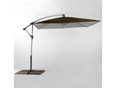 Guarda-Chuva de Jardim ELIOS PARASOLS Braço descentralizado Tecido Quadrado de Alumínio Shadow Brown (2,5x2,5 m)