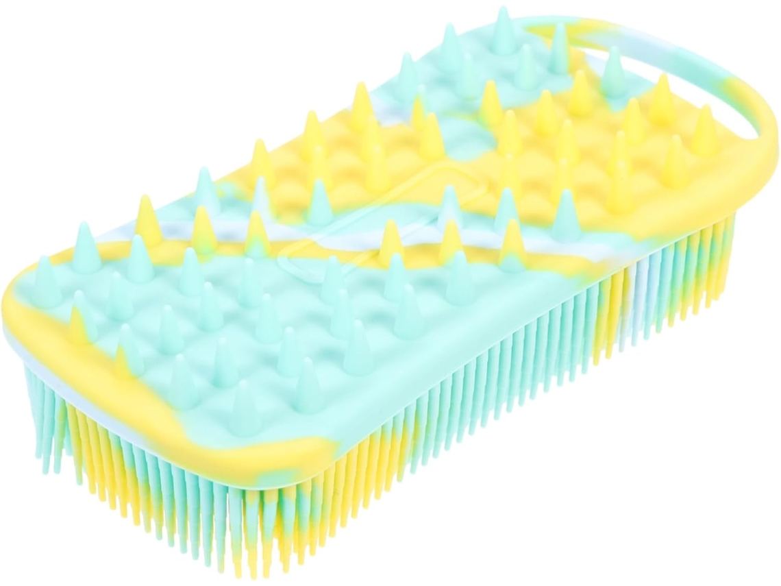 Escova De Silicone Para Banho, Com Cerdas Macias, Massageia O Cabelo E Corpo