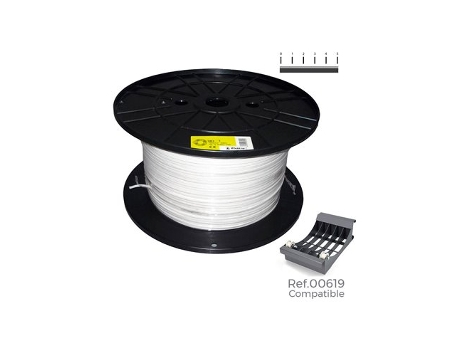 Carretel De Cabo De Mangueira Plana Branca 3x1mm Bobina Grande De Áudio De 300m Sediles