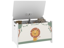 Caixa de Brinquedos Infantil com Tampa para Brinquedos e Roupas. 60x37x39 Cm. Verde Ge