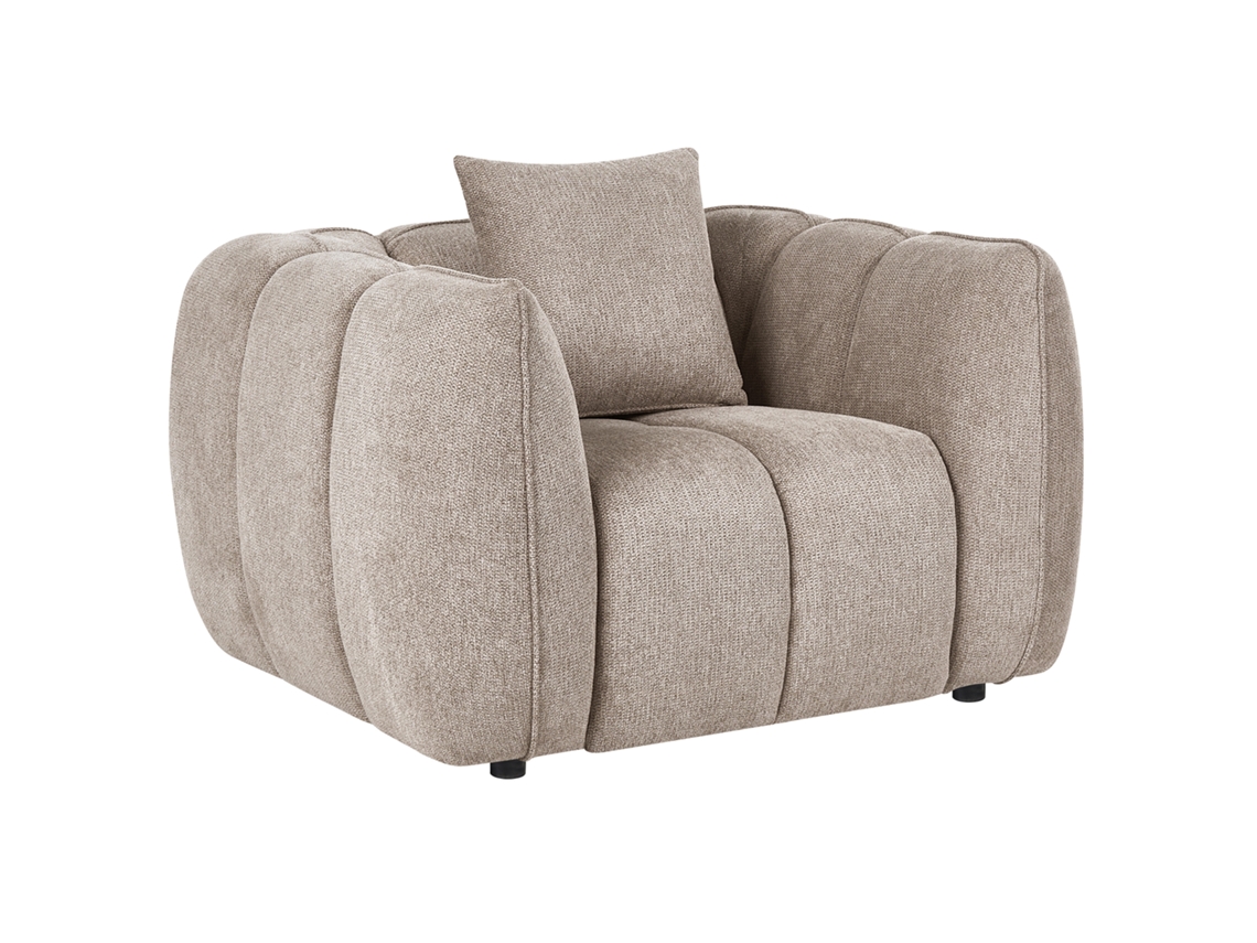 Poltrona Beliani Ness De Tecido Taupe 114x89x69