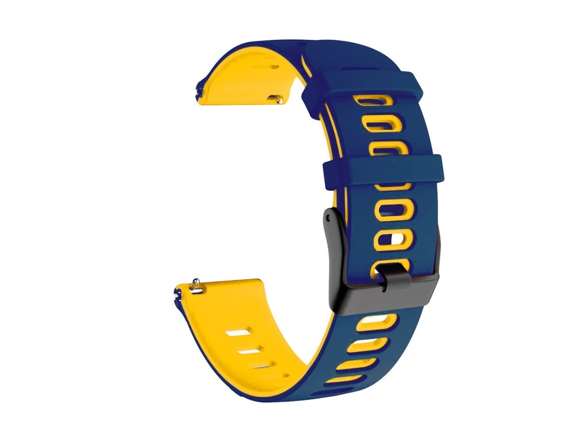 Pulseira De Silicone Bicolor 20 Mm, Compatível Com Huawei Watch Gt 3 42 (azul E Amarelo)