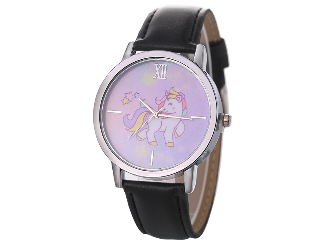 Reloj De Pulsera De Cuarzo Para Mujer Con Dial Redondo Moda (negro)
