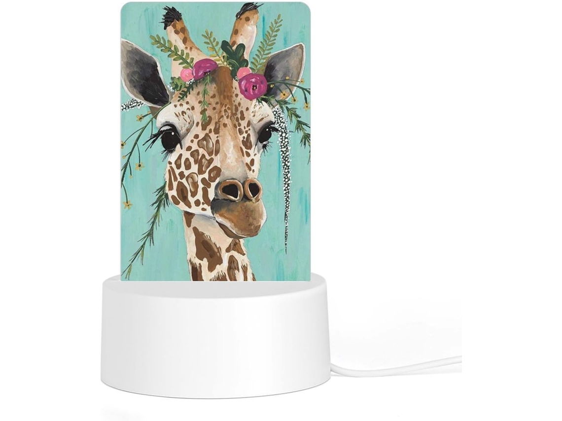 Luminária Noturna De Girafa Com Estampa Floral, Durável E Resistente À Ferrugem, Com Leds Que Não Enferrujam Ideal