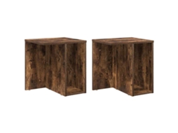 Mesa de Apoio 2 Pcs Carvalho Defumado 37 X 32 X 40 Cm MAISON EXCLUSIVE