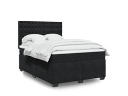Vidaxl Cama Com Molas/colchão 160x200 Cm Veludo Preto