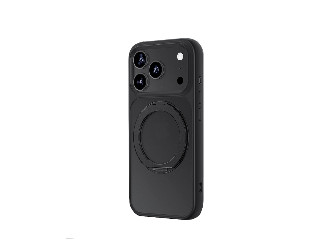 Capa Preta Com Toque Aveludado, Resistente A Quedas E Com Suporte De 360°, Compatível Com Apple Iphone 17 Pro.