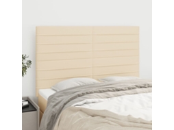 Vidaxl Cabeceira Creme 144x5x118/128 Cm Tecido