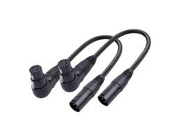 Pacote com 2 cabos Lurelia Cabo XLR macho/fêmea de 3 pinos a 90°, para teclados, pianos, sintetizadores e microfones.