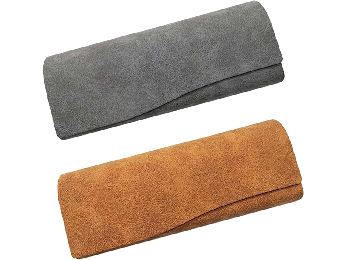 Conjunto de 2 Estojos Vintage de Couro para Óculos, Estilo Fashion AQUAFORGE