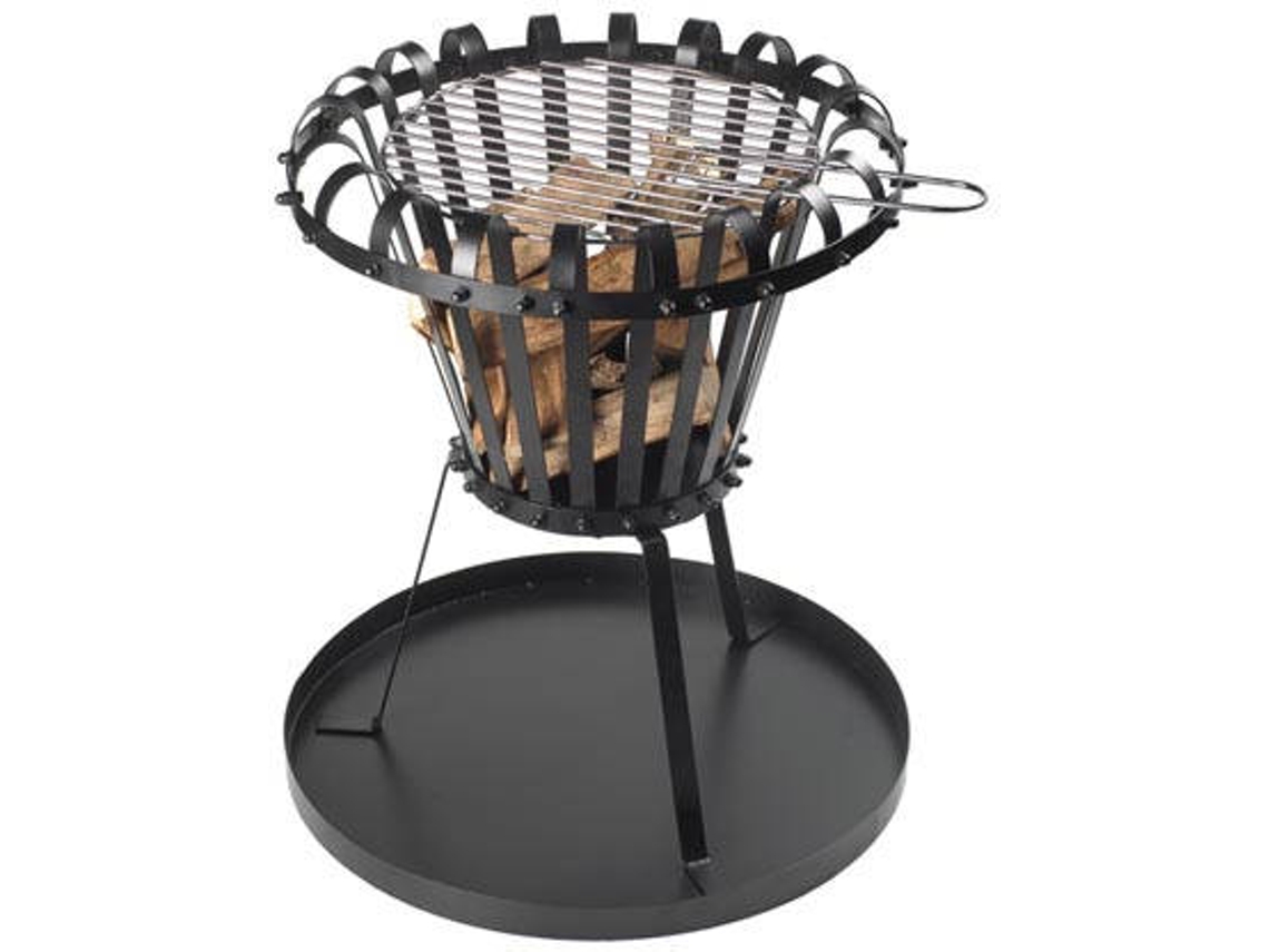 Perel Fogareiro com bandeja para cinzas redondo preto BB650