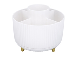 Suporte Para Pincéis De Maquiagem Com 5 Compartimentos E Rotação De 360 Graus Para Mesa De Vanity