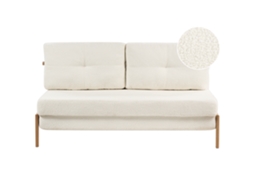 Sofá Cama Beliani Edland De Bouclé Blanco 152x94x76