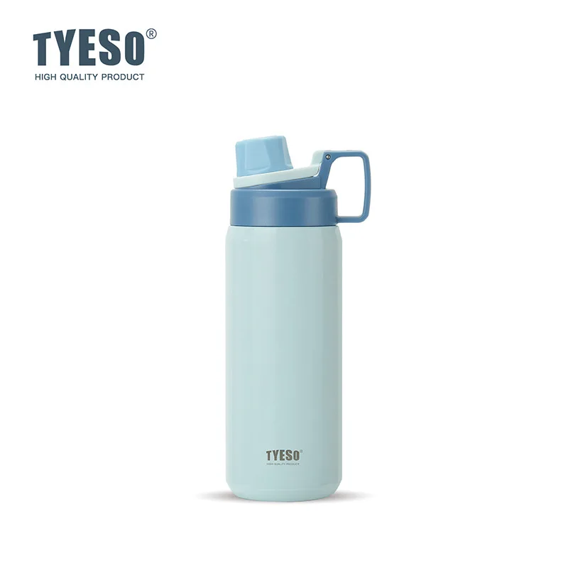 Carrinho térmico em aço inoxidável (azul, 600 ml), mantém os alimentos frios ou quentes.