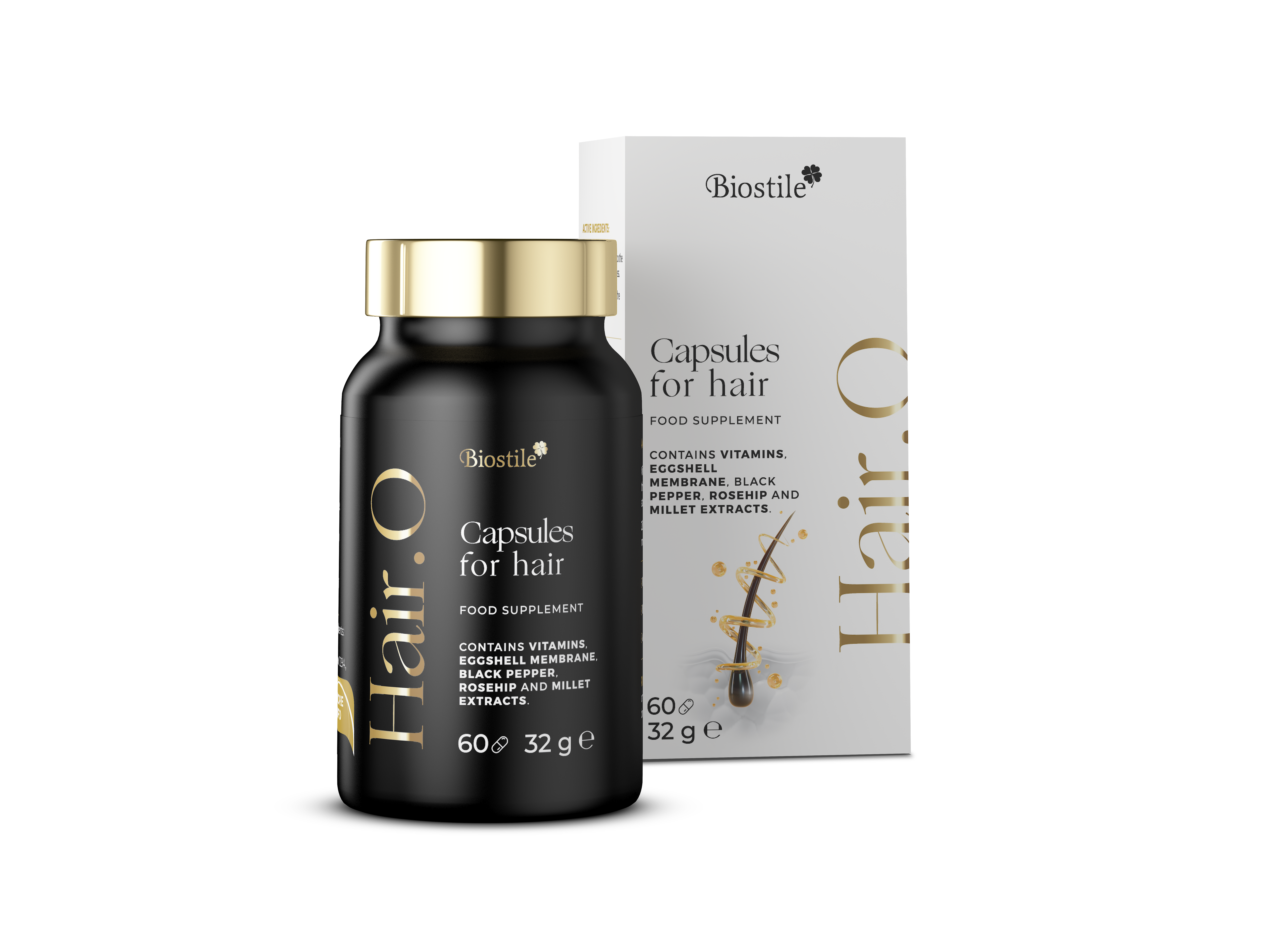 Cápsulas Biostile Hair.o – Contra A Queda De Cabelo E Para O Crescimento Saudável Do Cabelo (60 Cápsulas)
