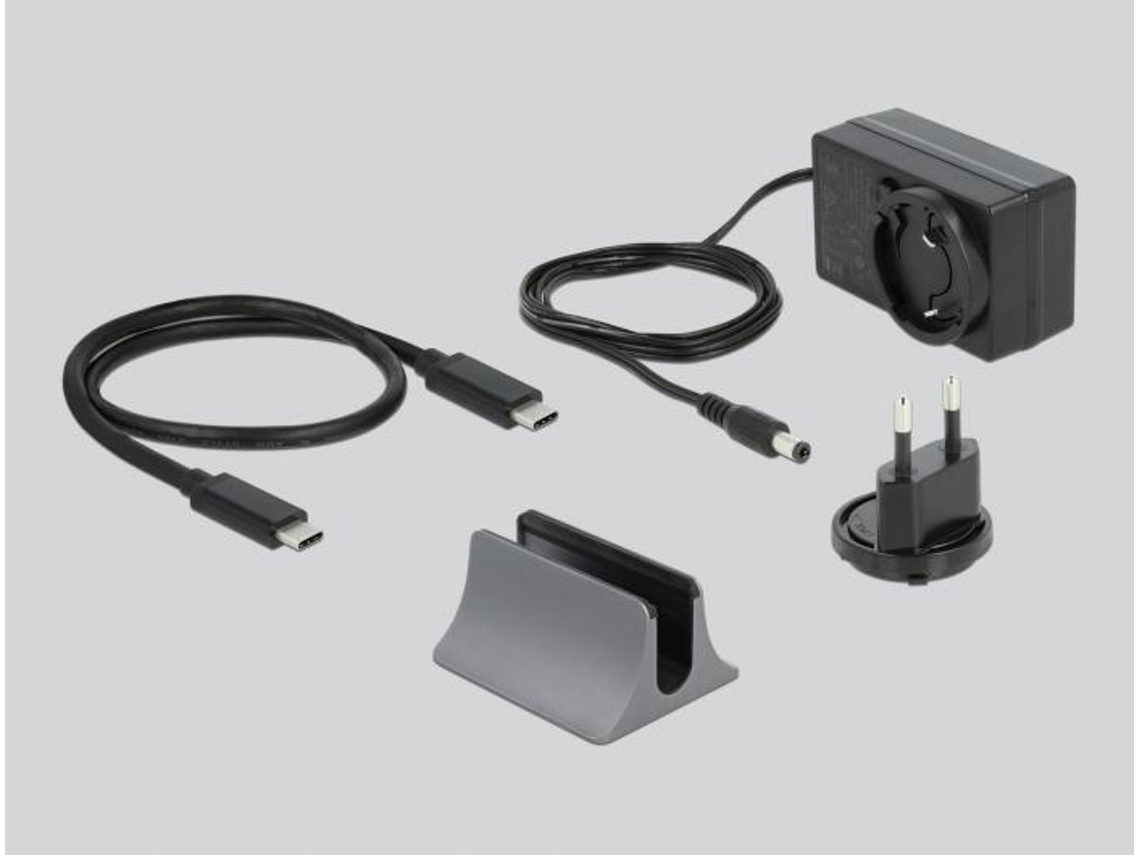 Delock 87772 Base &amp; Duplicador de Portas com Fios Thunderbolt 3 Cinzento