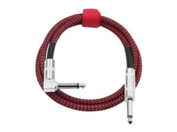 Cabo de Áudio Musical de 6m com Plugue Reto de 6,35 Mm para Guitarra Elétrica AQUAFORGE (vermelho)