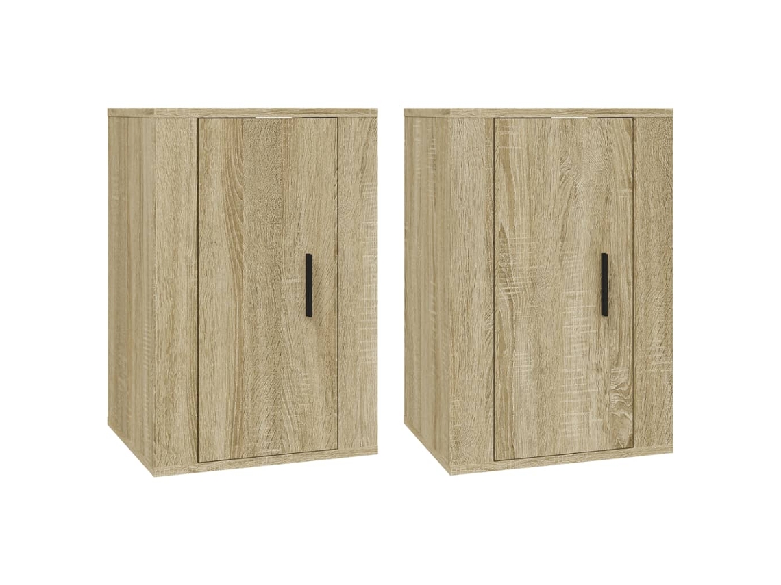 Wall-mounted Tv Cabinet Set, Wall-mounted Tv Cabinet Sets Vidaxl Marrom Madeira Processada (n/a)