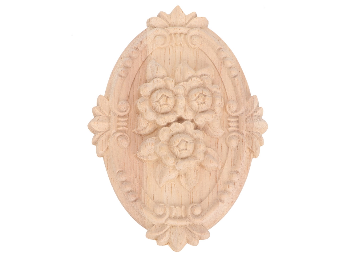 Aplicação Floral Oval Para Decoração De Móveis E Recortes