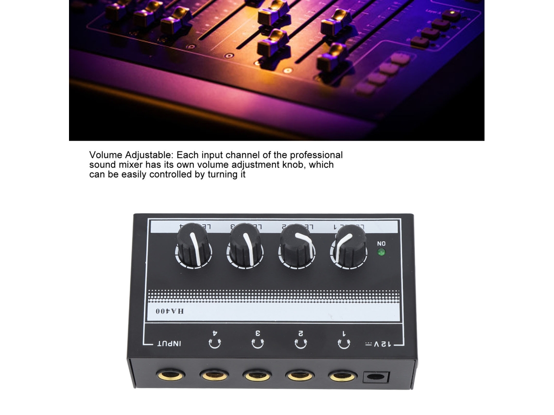 Mixer de Som 4 Canais Ha400a Profissional com Baixo Ruído | Business