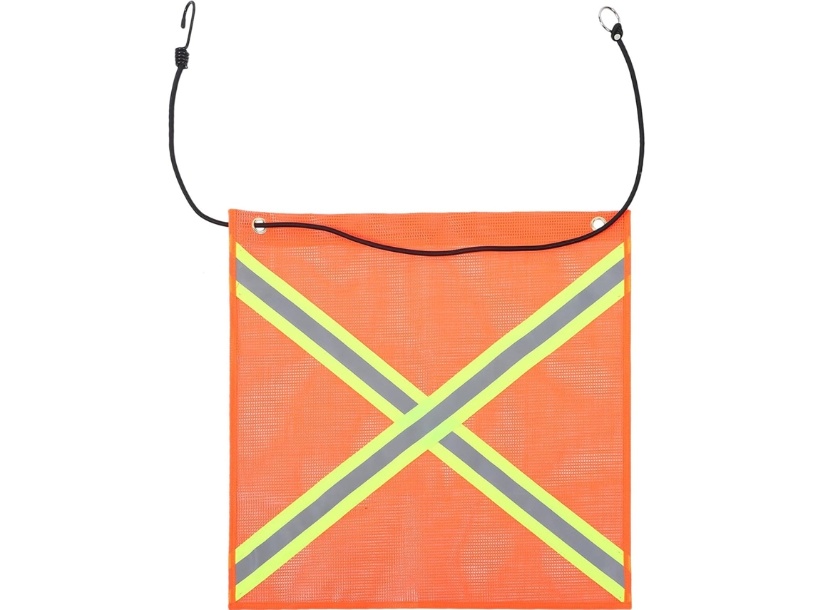 Bandeira Laranja Refletiva Em Pvc, 45x45cm, Impermeável E De Alta Visibilidade.