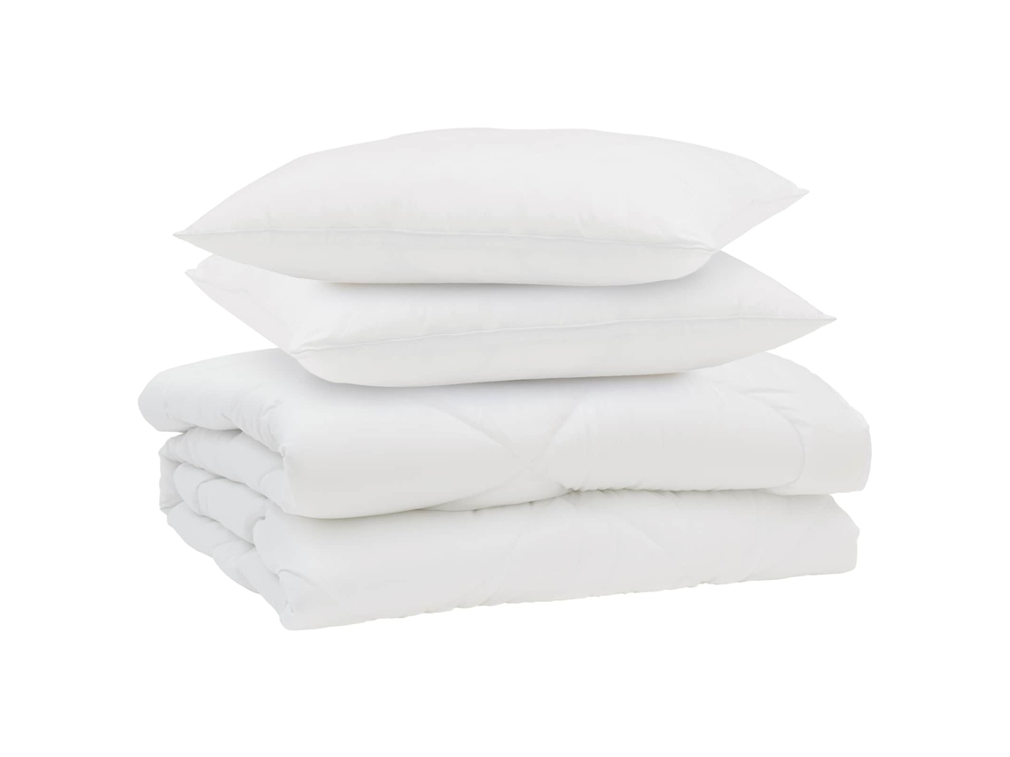 Edredão De Verão Simples 3 Pcs | Edredom | Duvet Branco Microfibra