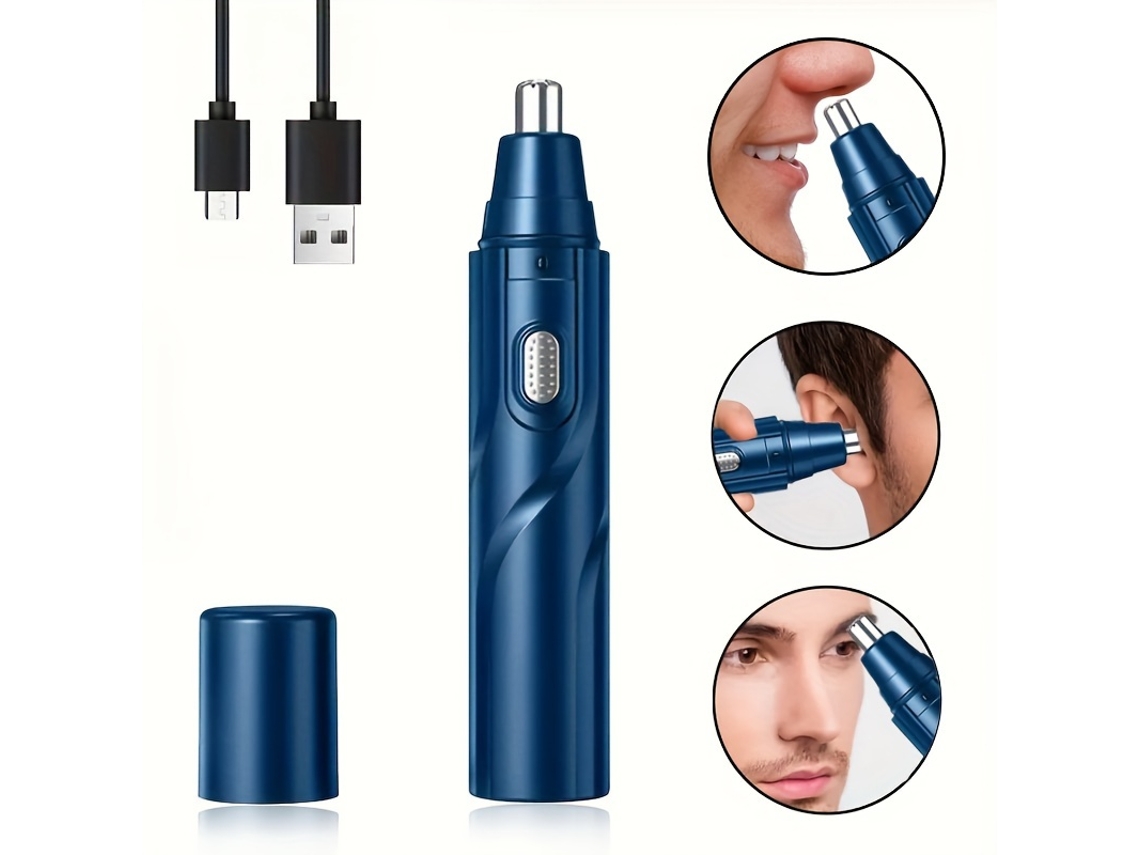 Aparador De Nariz Elétrico, Aparador De Pêlos De Nariz E Orelha Recarregável Usb, Barbeador De Cabelo Para Mulheres E Homens Azul Chrui