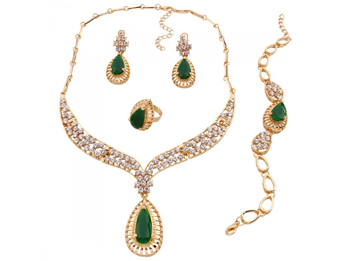 Jóias De Cristal Luxuosas E Elegantes Conjunto De Moda