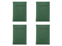 Conjunto de 4 Porta Passaportes em Couro PU Verde AQUAFORGE
