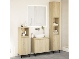 Vidaxl 3 Pcs Conj. Móveis Casa Banho Derivados Madeira Carvalho Sonoma